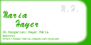 maria hayer business card